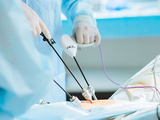 Laparoscopic surgery in progress at Bluebell Hospital